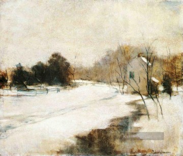 Schnee in Cincinnati Impressionist Landschaft John Henry Twachtman Ölgemälde